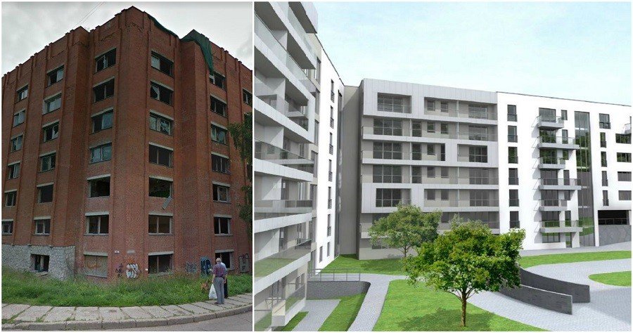 An abandoned apartment building in Antakalni will turn into a modern apartment building