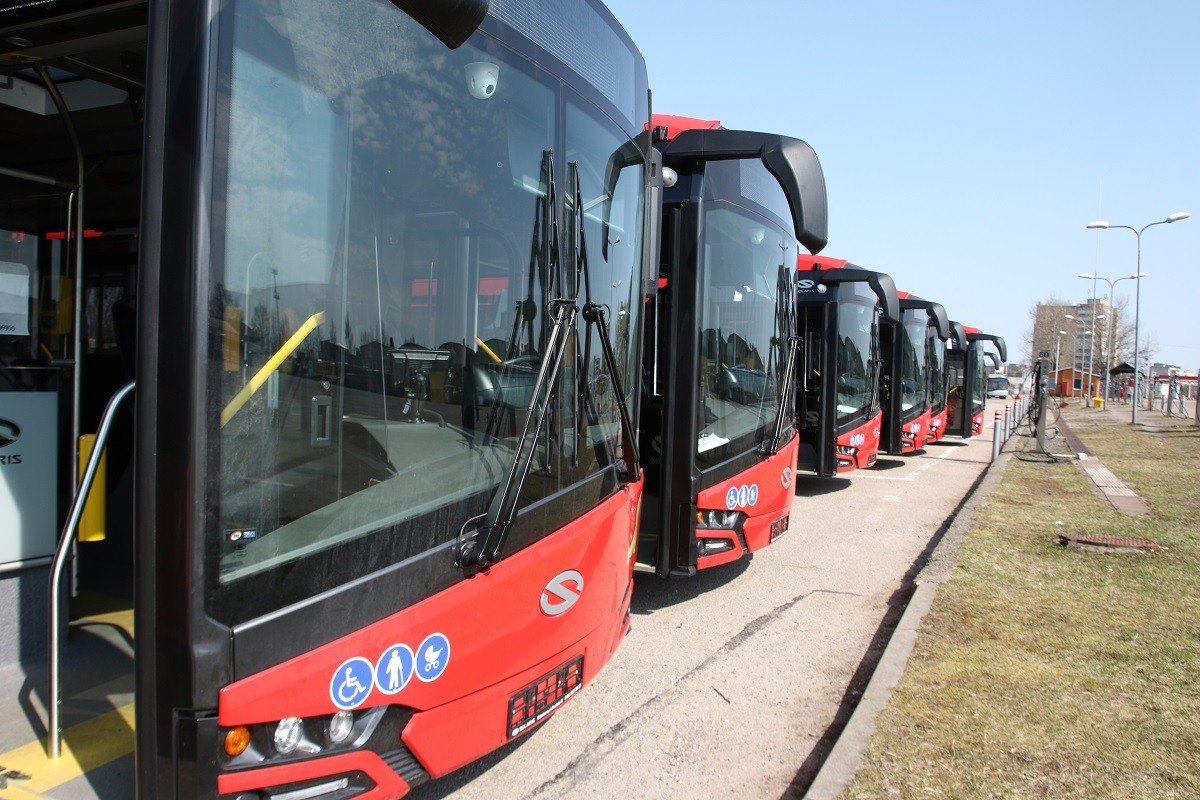 Solaris buses. Public transport