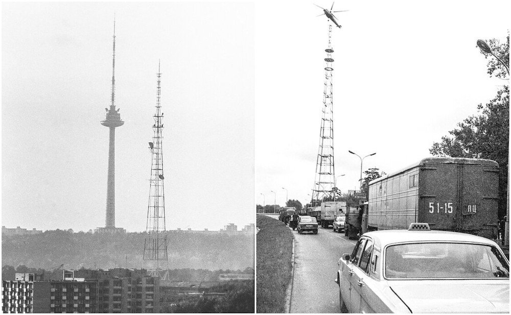 Senojo televizijos bokšto demontavimas (1985 m. rugsėjis-spalis) / Andriejaus Steponavičiaus negatyvai (nuotraukos), nuotraukas iš LRT archyvų fondų paruošė Paulius Lileikis