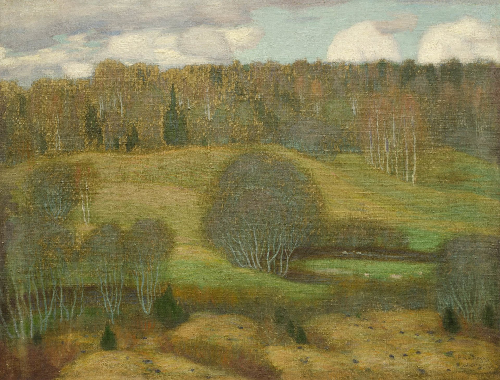 P. Kalpokas. Autumn Landscape (1904)