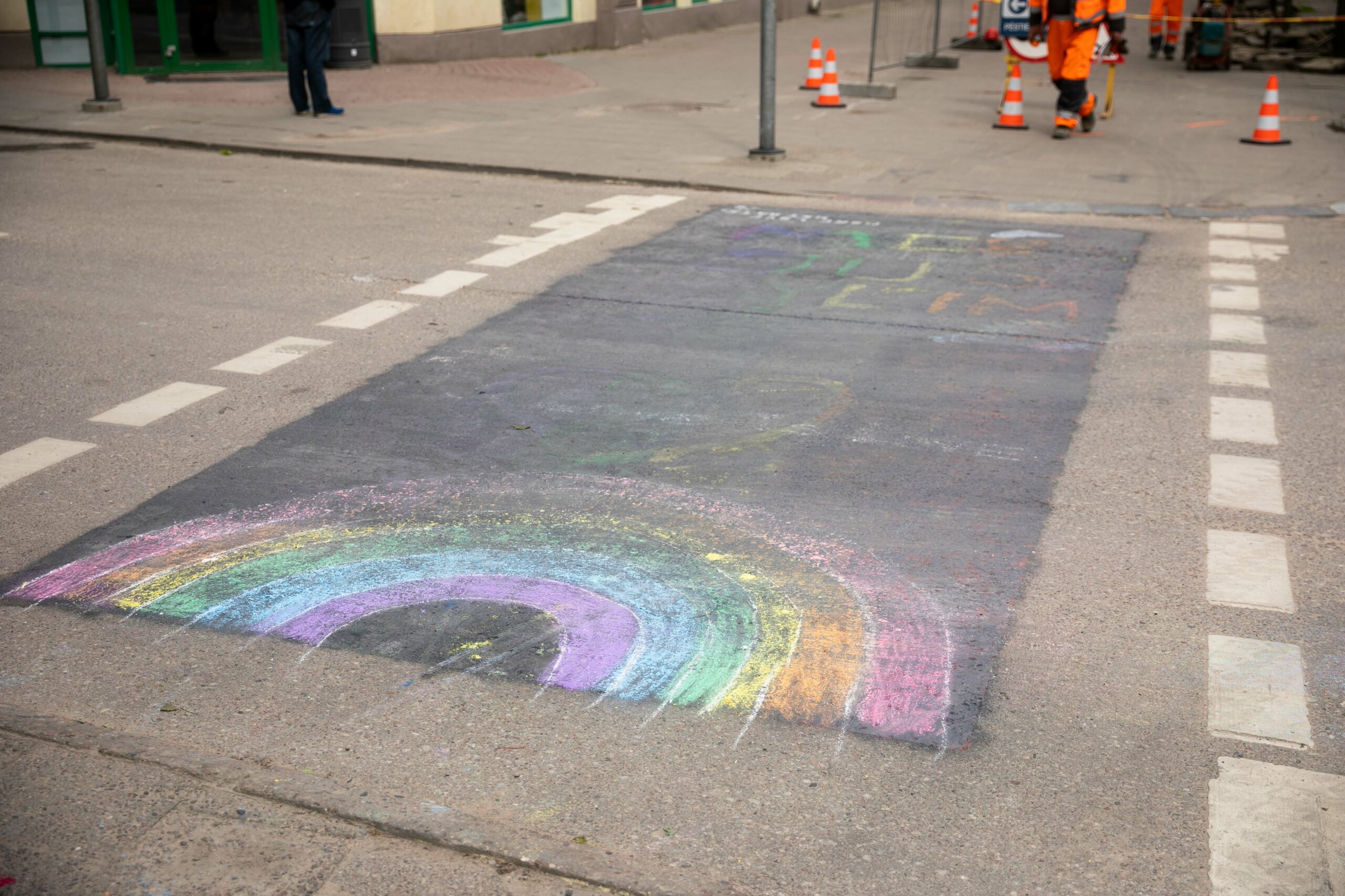2021-06-01, Painted rainbow crossing. Vilnius. in 2021 June 01