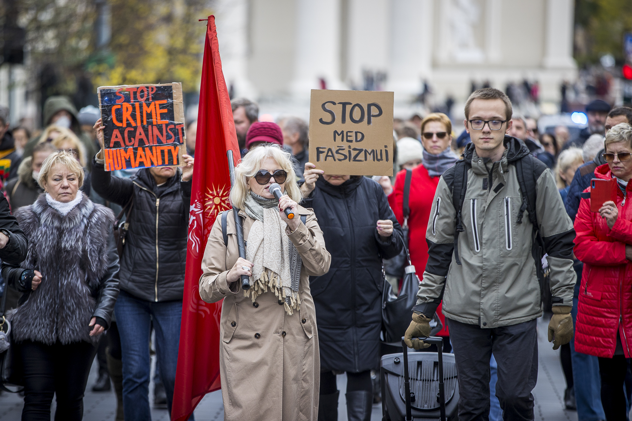 On 2021/10/16, AGAstrauskaitė called for a protest against the government's alleged repressive policy. in 2021 October 16