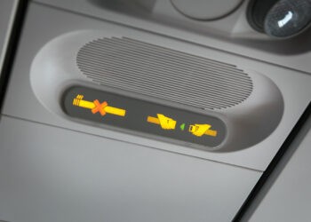 Emergency sign in airplane