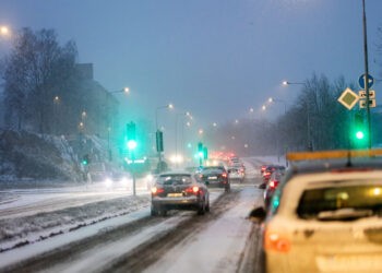 A snowstorm in Vilnius. Vilnius, November 2023, 11 (Lukas Balandis/BNS).